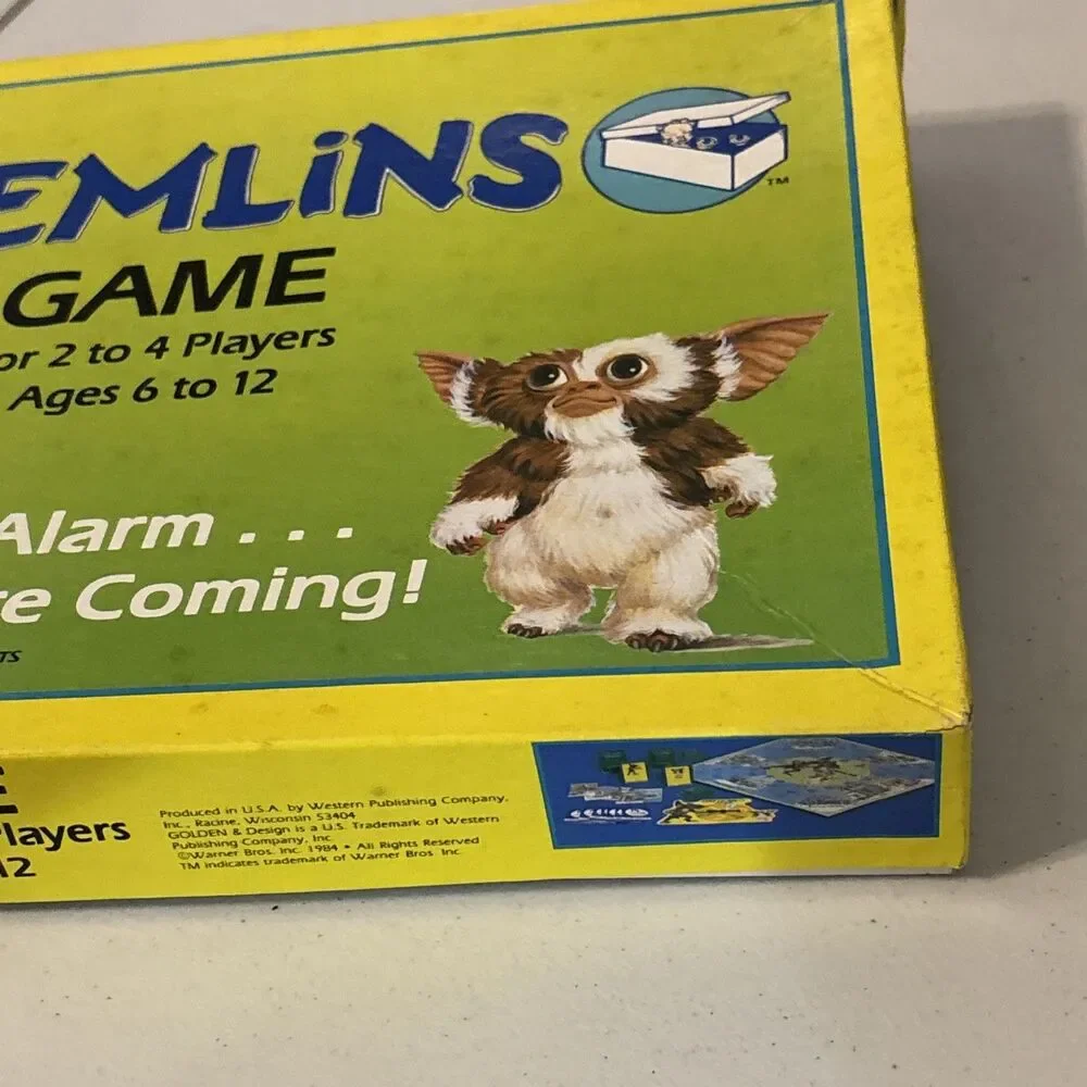 VINTAGE 1984 Gremlins Board Game Complete Golden Game Gizmo With Instructions